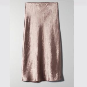 Aritzia Pink Silk Skirt